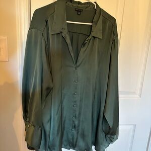 Torrid Green Satin Shirt